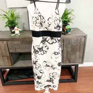 Black and white floral dress